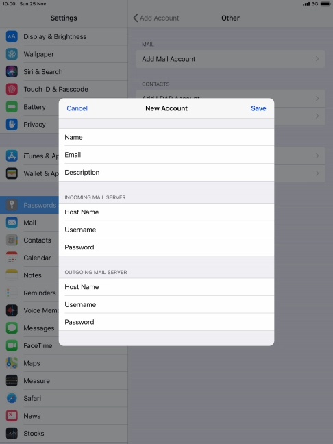 Press Save. Your email account has now been set up. To select more settings for incoming and outgoing server, proceed with the following steps.