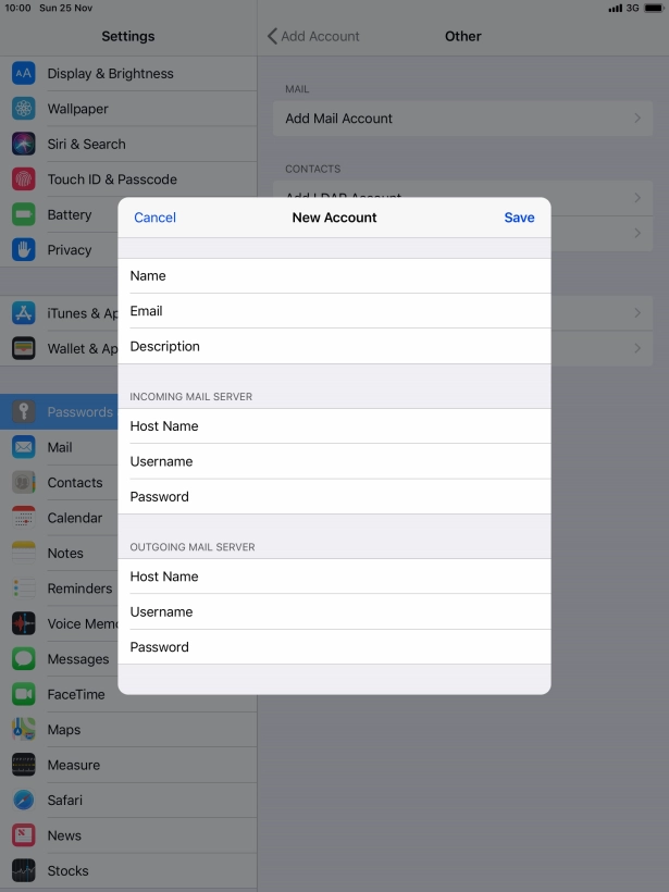 Press Save. Your email account has now been set up. To select more settings for incoming and outgoing server, proceed with the following steps.