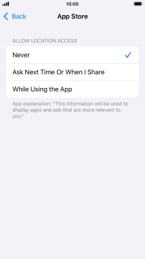 Press the required setting to turn the function on or off.