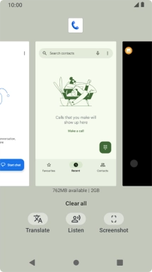 To end one running application, slide your finger upwards on the required application.