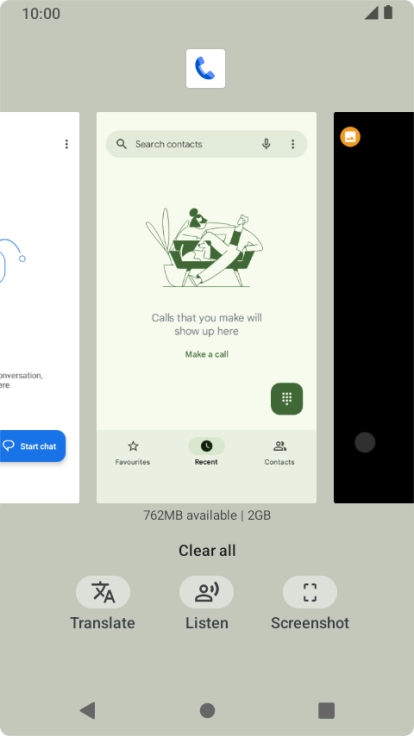 To end one running application, slide your finger upwards on the required application.