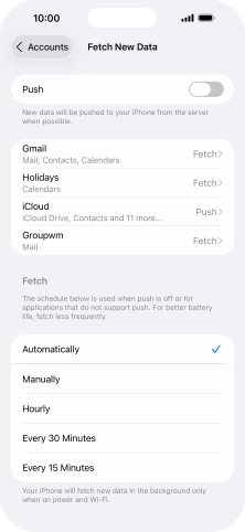 If you turn off the function, press the required setting.