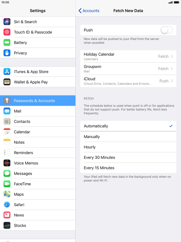 If you turn off the function, press the required setting.