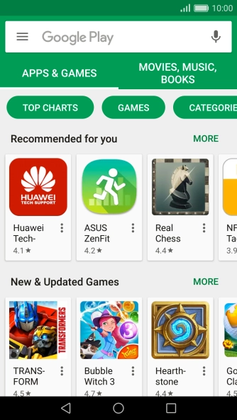 Press the search field.