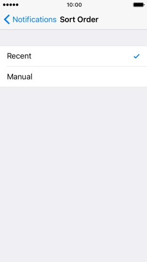 Press Recent to sort notifications by time.
