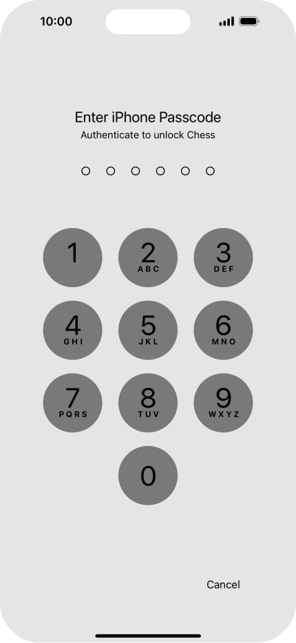 Use the phone lock code you created. The app is now no longer locked.