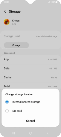 Press the name of the memory card.