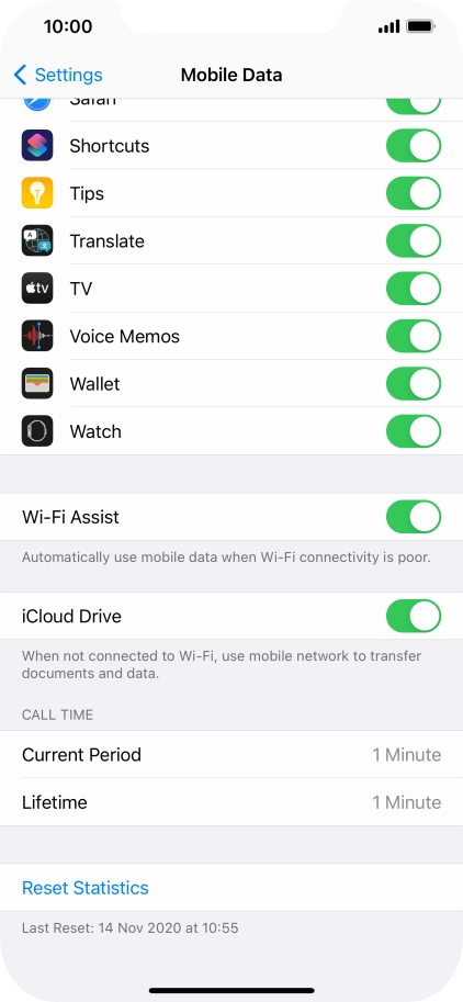 Press the indicator next to 