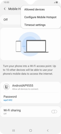 Press Configure Mobile Hotspot.