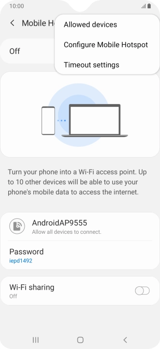Press Configure Mobile Hotspot.