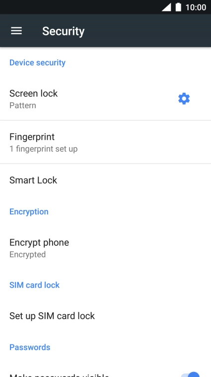 Press Screen lock and key in the current phone lock code.
