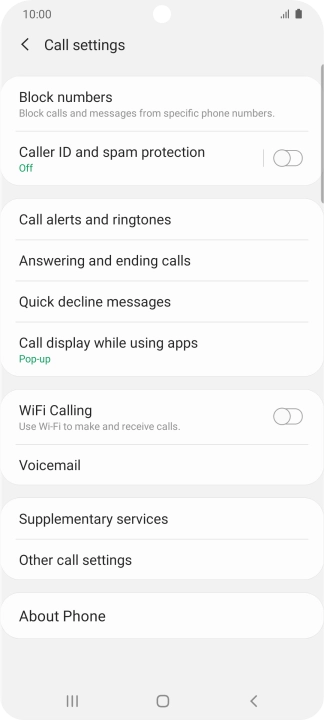 Press Supplementary services.