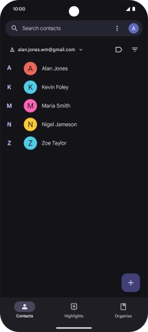 Press the new contact icon.