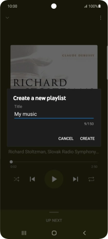 Key in a name for the playlist and press CREATE.