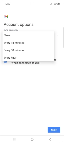 Press the required setting.