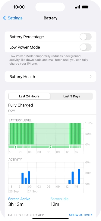 Press Battery Health.