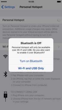 Press WiFi and USB Only. An internet connection from your computer via your phone is automatically established.