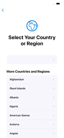 Press the required country or area.