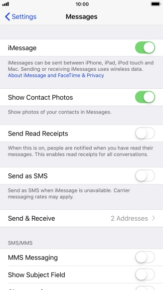 Press the indicator next to 