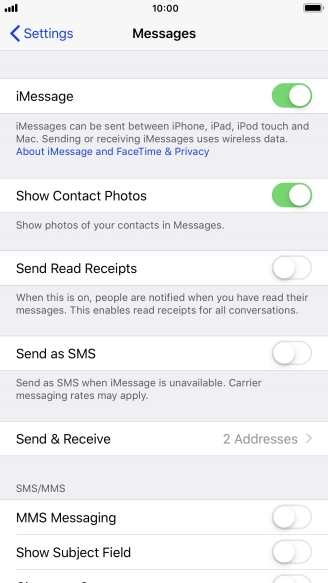 Press the indicator next to 