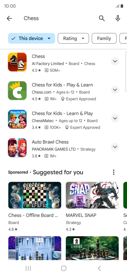 Press the required app.