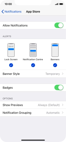 Press the indicator next to 