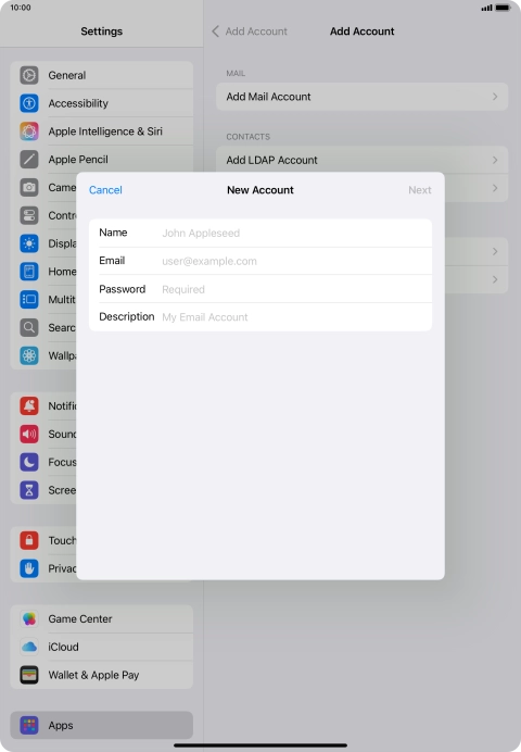 Press Name and key in the required sender name.