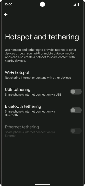 Press Wi-Fi hotspot.