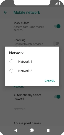 Press the required network.