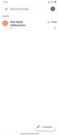 Press the email account icon.