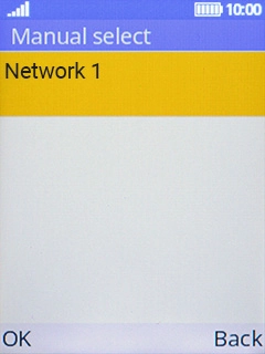 Select the required network.
