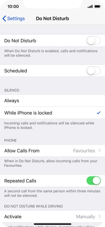 Press the indicator next to 