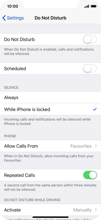 Press the indicator next to 