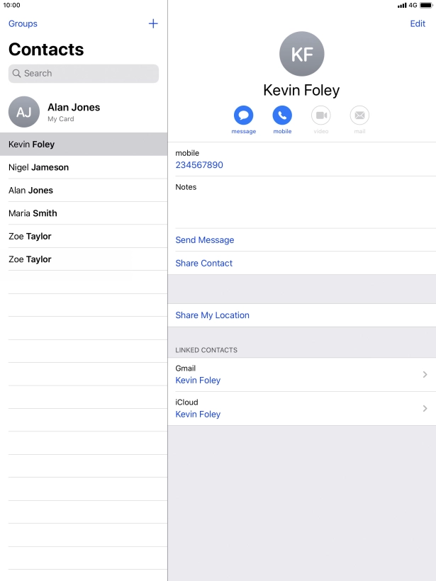 Press the new contact icon.