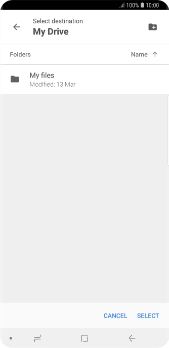 To create a new folder, press the new folder icon and follow the instructions on the screen to create a new folder.