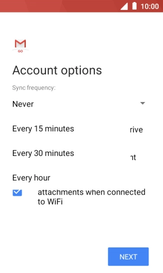 Press the required setting.