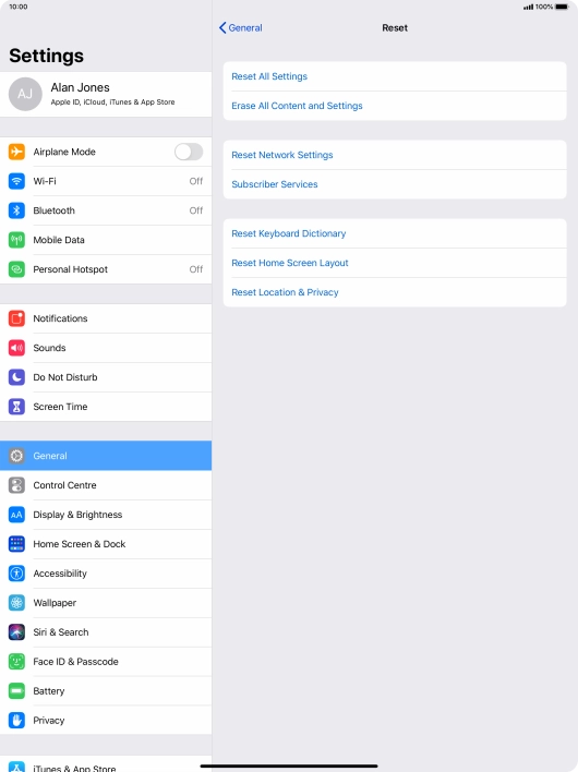 Press Reset All Settings.