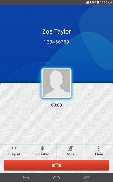 Press the end call icon.
