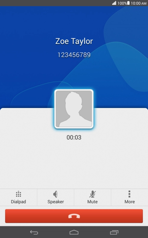 Press the end call icon.