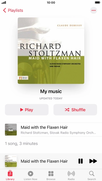 Press the song title.