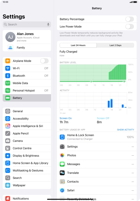 Press the indicator next to 