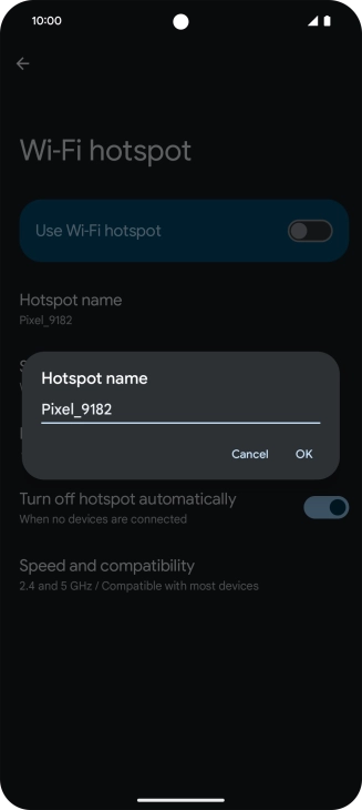 Key in the required Wi-Fi hotspot name and press OK.
