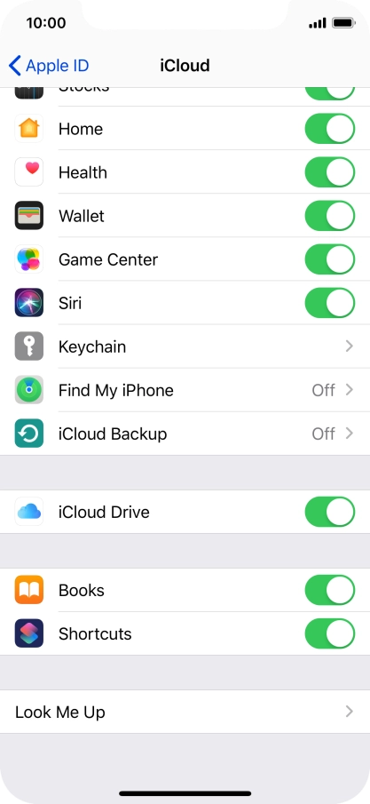 Press iCloud Backup.