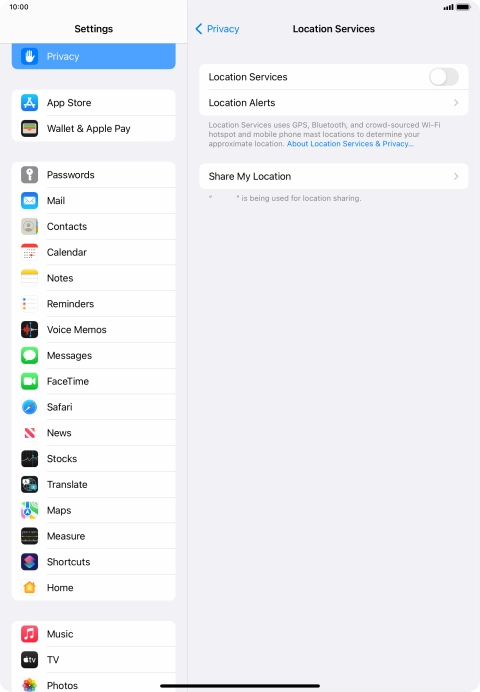 Press the indicator next to 
