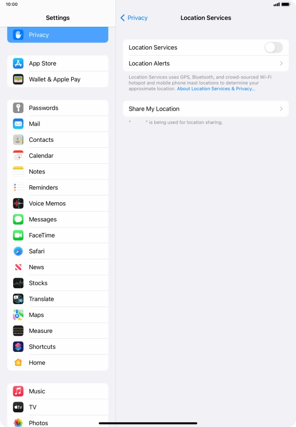 Press the indicator next to 