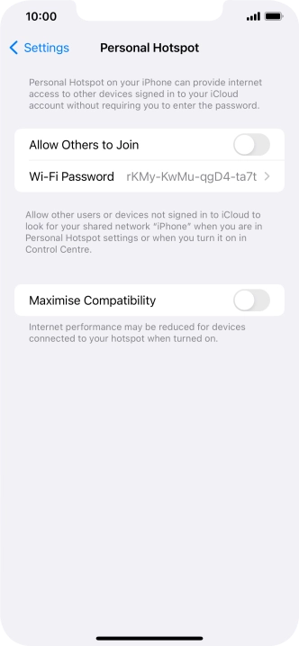 Press Wi-Fi Password and key in the required password.