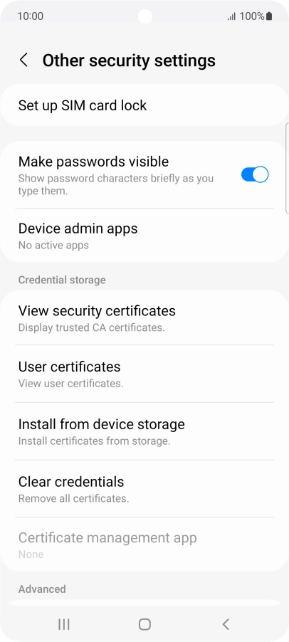 Press Set up SIM card lock.