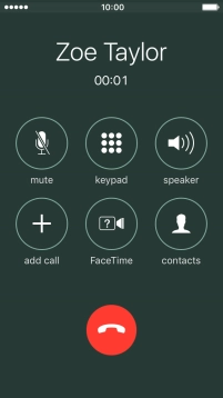 Press the end call icon to end the call.