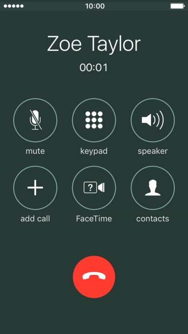 Press the end call icon to end the call.