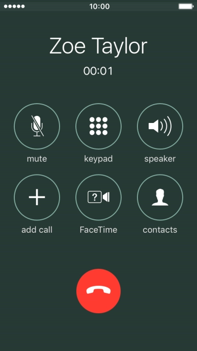 Press the end call icon to end the call.